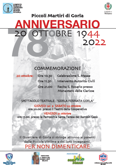 78° anniversario della strage dei Piccoli Martiri di Gorla