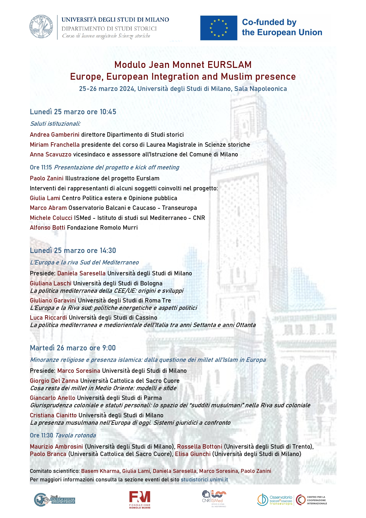 Modulo Jean Monnet EURSLAM - Europe, European Integration and Muslim presence