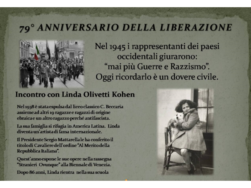 Lancio Incontro con Linda Olivetti Kohen al Liceo Beccaria - ANPI sezione Codè Montagnani-Marelli
