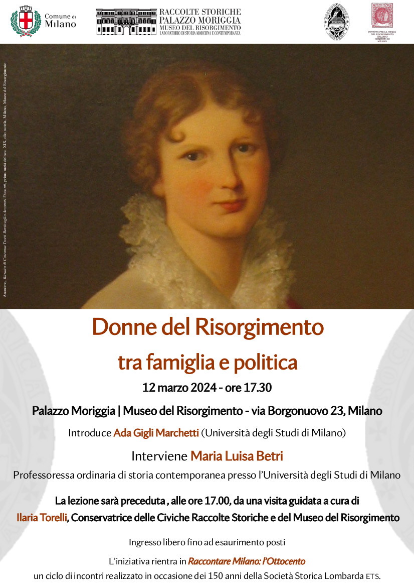 12 March Women of the Risorgimento between family and politics