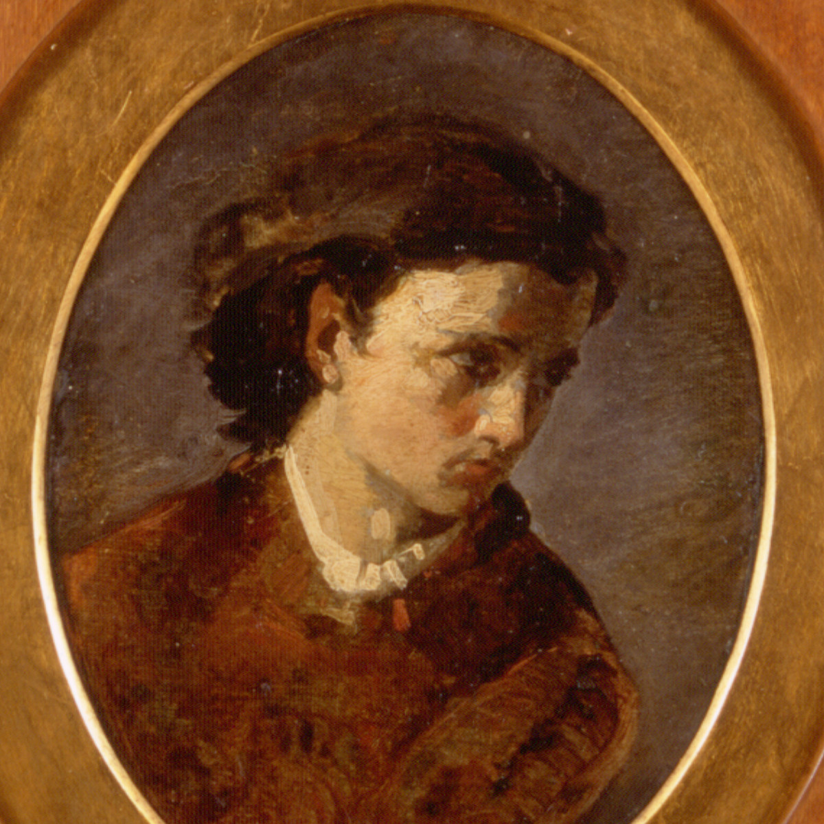 Detail of Portrait of Anita Garibaldi. Gerolamo Induno. 1849. Canvas, oil paint. 43x38 cm with frame