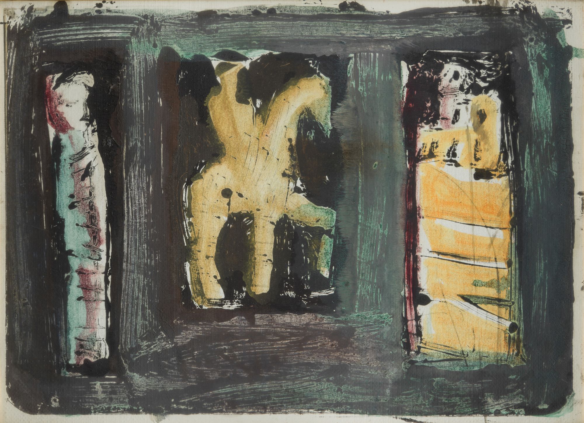 Mario Sironi, Cavallini, 1952, olio, tempera e grafite su carta intelaiata