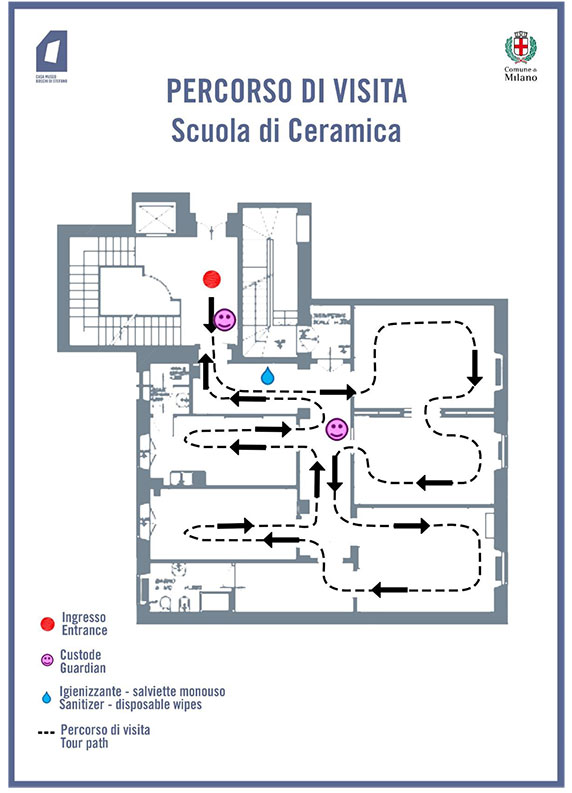 Scuola ceramica (piano terra) | Mappa percorso di visita