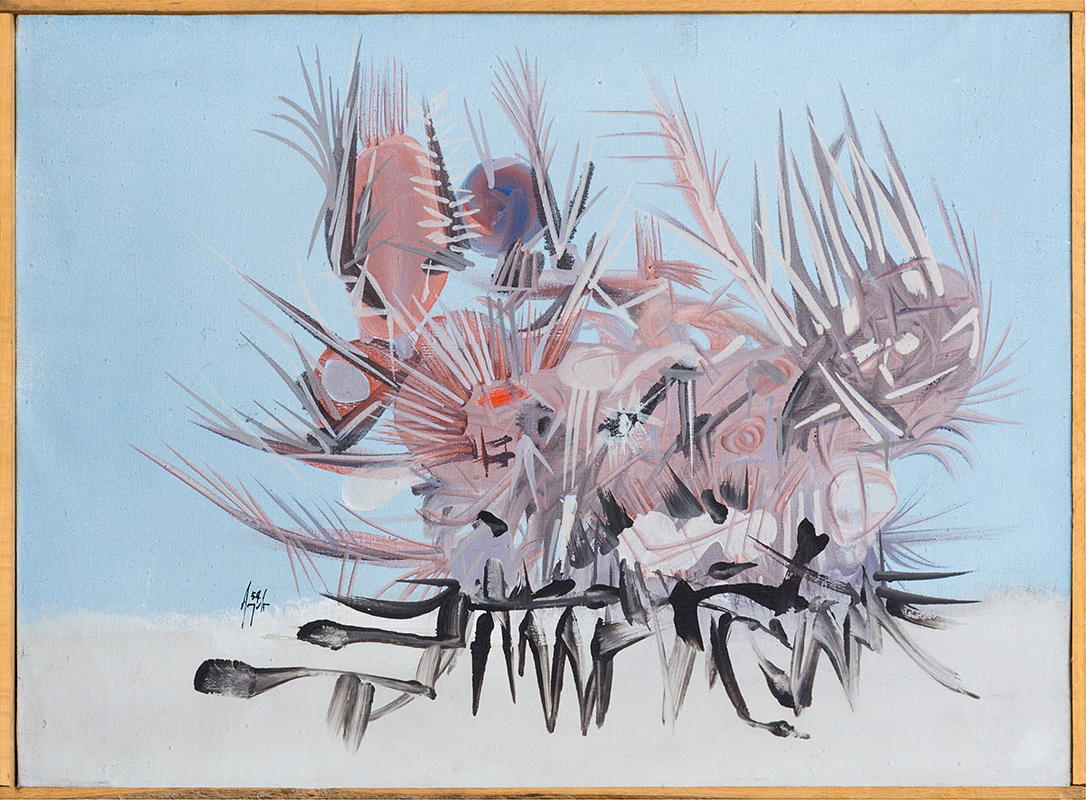 Paesaggio, 1957 | Sergio Dangelo | Tecnica mista su tela, 30 x 40 cm